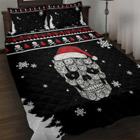 Cat Skull Santa Christmas Quilt Bed Set Xmas Holiday Patterns - Wonder Print Shop