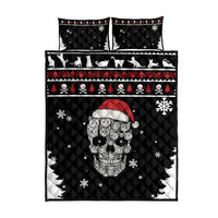 Cat Skull Santa Christmas Quilt Bed Set Xmas Holiday Patterns - Wonder Print Shop