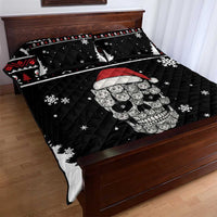 Cat Skull Santa Christmas Quilt Bed Set Xmas Holiday Patterns - Wonder Print Shop