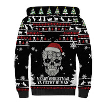 Cat Skull Santa Christmas Sherpa Hoodie Xmas Holiday Patterns - Wonder Print Shop