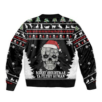Cat Skull Santa Christmas Sleeve Zip Bomber Jacket Xmas Holiday Patterns - Wonder Print Shop