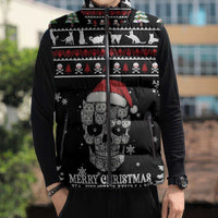 Cat Skull Santa Christmas Sleeveless Puffer Jacket Xmas Holiday Patterns - Wonder Print Shop