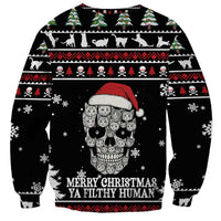 Cat Skull Santa Christmas Sweatshirt Xmas Holiday Patterns - Wonder Print Shop