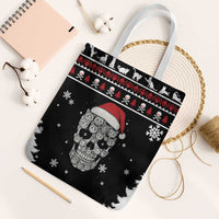 Cat Skull Santa Christmas Tote Bag Xmas Holiday Patterns - Wonder Print Shop