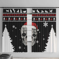 Cat Skull Santa Christmas Window Curtain Xmas Holiday Patterns - Wonder Print Shop