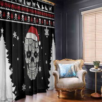 Cat Skull Santa Christmas Window Curtain Xmas Holiday Patterns - Wonder Print Shop