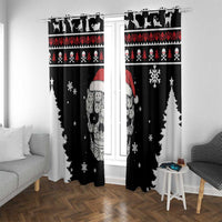 Cat Skull Santa Christmas Window Curtain Xmas Holiday Patterns - Wonder Print Shop