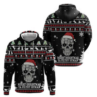 Cat Skull Santa Christmas Zip Hoodie Xmas Holiday Patterns - Wonder Print Shop