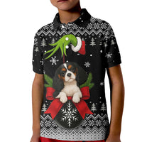 Cavalier King Charles Spaniel Xmas Ball Christmas Kid Polo Shirt Xmas Holiday Patterns - Wonder Print Shop