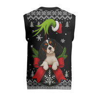 Cavalier King Charles Spaniel Xmas Ball Christmas Knitted V-Neck Vest Xmas Holiday Patterns TS04