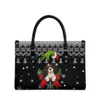 Cavalier King Charles Spaniel Xmas Ball Christmas Leather Bag Xmas Holiday Patterns - Wonder Print Shop