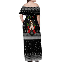 Cavalier King Charles Spaniel Xmas Ball Christmas Off Shoulder Maxi Dress Xmas Holiday Patterns - Wonder Print Shop