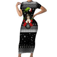 Cavalier King Charles Spaniel Xmas Ball Christmas Short Sleeve Bodycon Dress Xmas Holiday Patterns - Wonder Print Shop