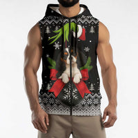 Cavalier King Charles Spaniel Xmas Ball Christmas Sleeveless Zip Hoodie Xmas Holiday Patterns - Wonder Print Shop