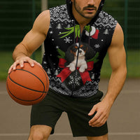 Cavalier King Charles Spaniel Xmas Ball Christmas Sleeveless Zip Hoodie Xmas Holiday Patterns - Wonder Print Shop