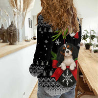 Cavalier King Charles Spaniel Xmas Ball Christmas Women Casual Shirt Xmas Holiday Patterns - Wonder Print Shop