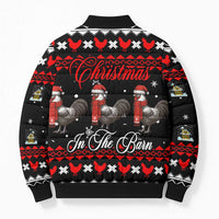 Chicken Farm Christmas Bomber Puffer Jacket Xmas Holiday Patterns - Wonder Print Shop