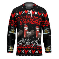 Chicken Farm Christmas Hockey Jersey Xmas Holiday Patterns - Wonder Print Shop