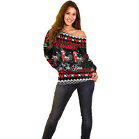 Chicken Farm Christmas Off Shoulder Sweater Xmas Holiday Patterns - Wonder Print Shop