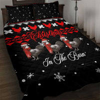 Chicken Farm Christmas Quilt Bed Set Xmas Holiday Patterns - Wonder Print Shop
