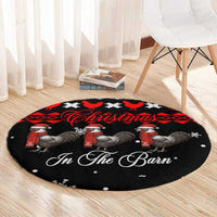 Chicken Farm Christmas Round Carpet Xmas Holiday Patterns - Wonder Print Shop