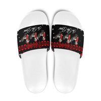 Chicken Farm Christmas Slide Sandals Xmas Holiday Patterns - Wonder Print Shop