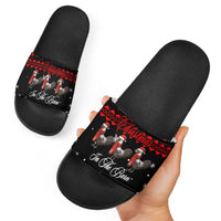 Chicken Farm Christmas Slide Sandals Xmas Holiday Patterns - Wonder Print Shop