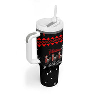 Chicken Farm Christmas Tumbler With Handle Xmas Holiday Patterns - Wonder Print Shop