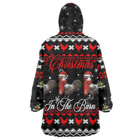 Chicken Farm Christmas Wearable Blanket Hoodie Xmas Holiday Patterns - Wonder Print Shop