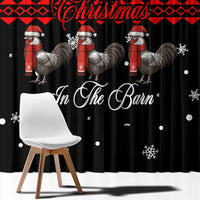 Chicken Farm Christmas Window Curtain Xmas Holiday Patterns - Wonder Print Shop