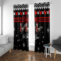 Chicken Farm Christmas Window Curtain Xmas Holiday Patterns - Wonder Print Shop
