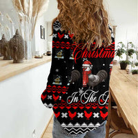Chicken Farm Christmas Women Casual Shirt Xmas Holiday Patterns - Wonder Print Shop