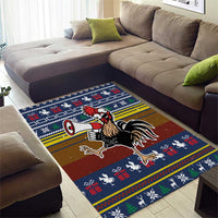 Chicken It Twice Christmas Area Rug Xmas Holiday Patterns - Wonder Print Shop