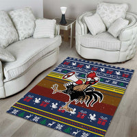 Chicken It Twice Christmas Area Rug Xmas Holiday Patterns - Wonder Print Shop