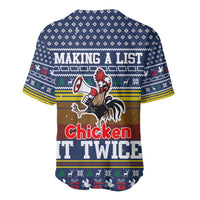 Chicken It Twice Christmas Baseball Jersey Xmas Holiday Patterns - Wonder Print Shop