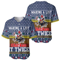 Chicken It Twice Christmas Baseball Jersey Xmas Holiday Patterns - Wonder Print Shop