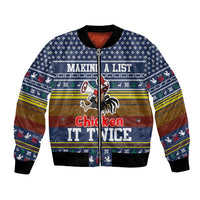 Chicken It Twice Christmas Bomber Jacket Xmas Holiday Patterns - Wonder Print Shop
