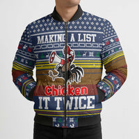 Chicken It Twice Christmas Bomber Puffer Jacket Xmas Holiday Patterns - Wonder Print Shop