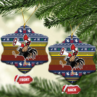 Chicken It Twice Christmas Ceramic Ornament Xmas Holiday Patterns - Wonder Print Shop