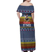 Chicken It Twice Christmas Family Matching Off Shoulder Maxi Dress and Hawaiian Shirt Xmas Holiday Patterns - Wonder Print Shop