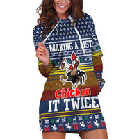 Chicken It Twice Christmas Hoodie Dress Xmas Holiday Patterns - Wonder Print Shop