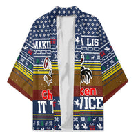 Chicken It Twice Christmas Kimono Xmas Holiday Patterns - Wonder Print Shop