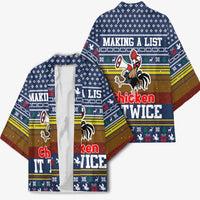 Chicken It Twice Christmas Kimono Xmas Holiday Patterns - Wonder Print Shop