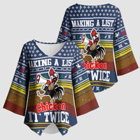 Chicken It Twice Christmas Kimono Sleeve Blouse Xmas Holiday Patterns - Wonder Print Shop