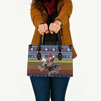 Chicken It Twice Christmas Leather Bag Xmas Holiday Patterns - Wonder Print Shop