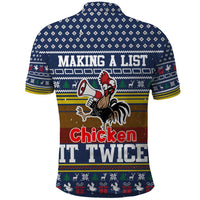 Chicken It Twice Christmas Polo Shirt Xmas Holiday Patterns - Wonder Print Shop