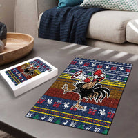 Chicken It Twice Christmas Puzzle Xmas Holiday Patterns - Wonder Print Shop