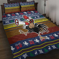 Chicken It Twice Christmas Quilt Bed Set Xmas Holiday Patterns - Wonder Print Shop