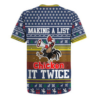 Chicken It Twice Christmas Rugby Jersey Xmas Holiday Patterns - Wonder Print Shop