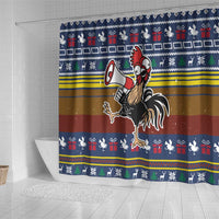 Chicken It Twice Christmas Shower Curtain Xmas Holiday Patterns - Wonder Print Shop